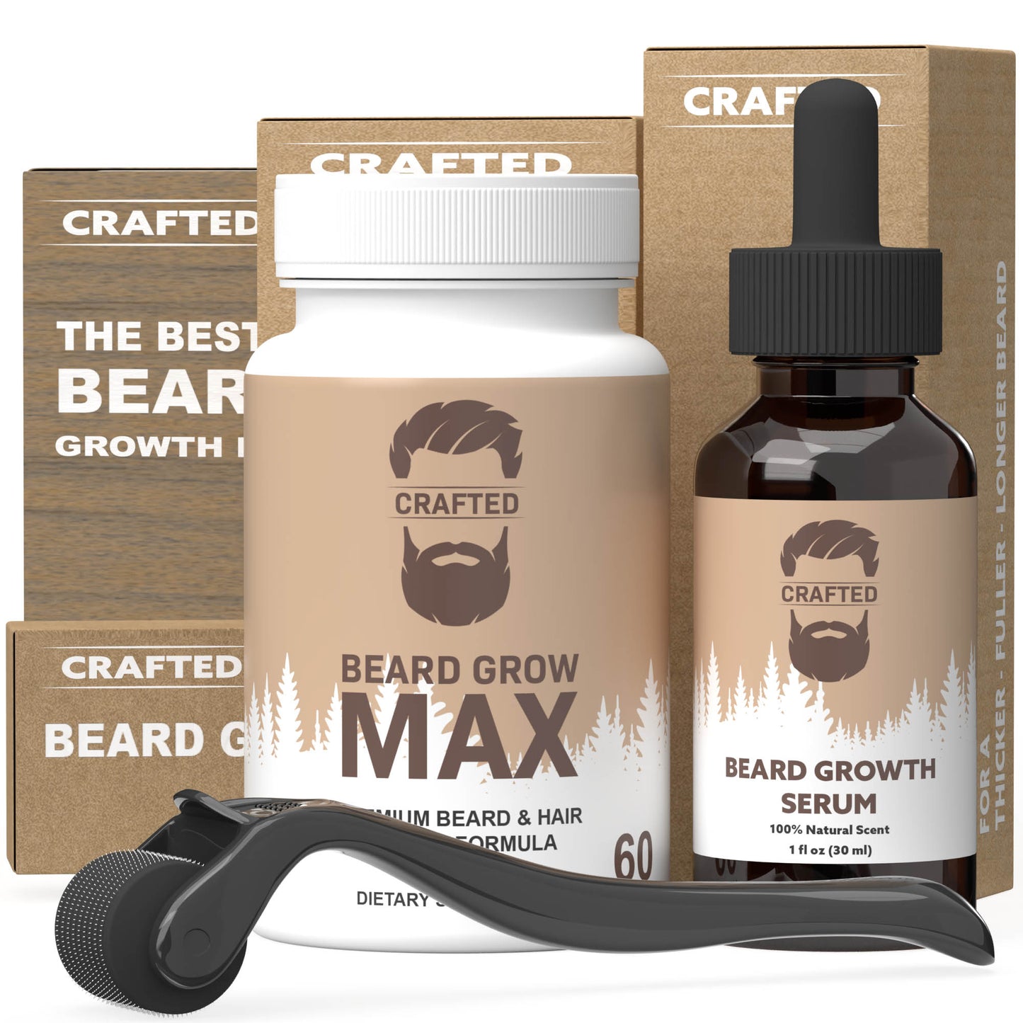 Beard Growth Kit - 1 Month - Crafted Beards