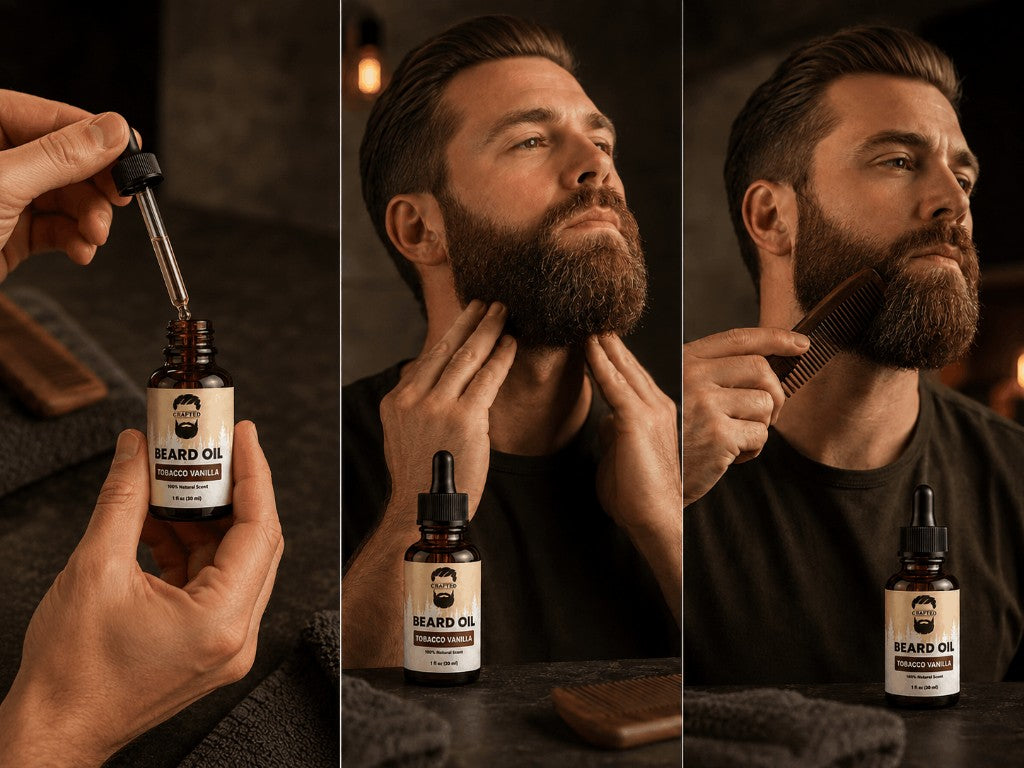 Three-step Crafted oil and balm grooming routine