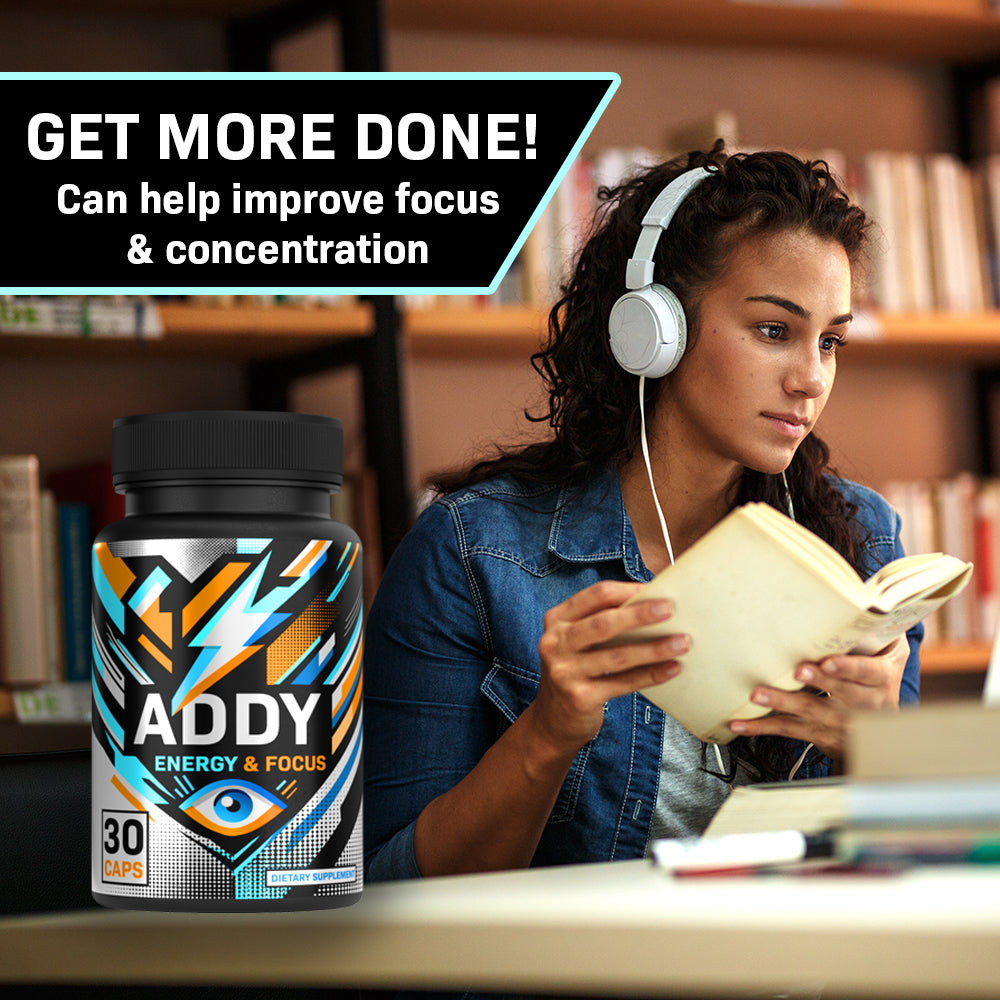 Addy Energy - Focus & Energy Supplement - 30 Caps - Clean Energy - Focus, Increase Productivity - Dietary Supplement for Fitness