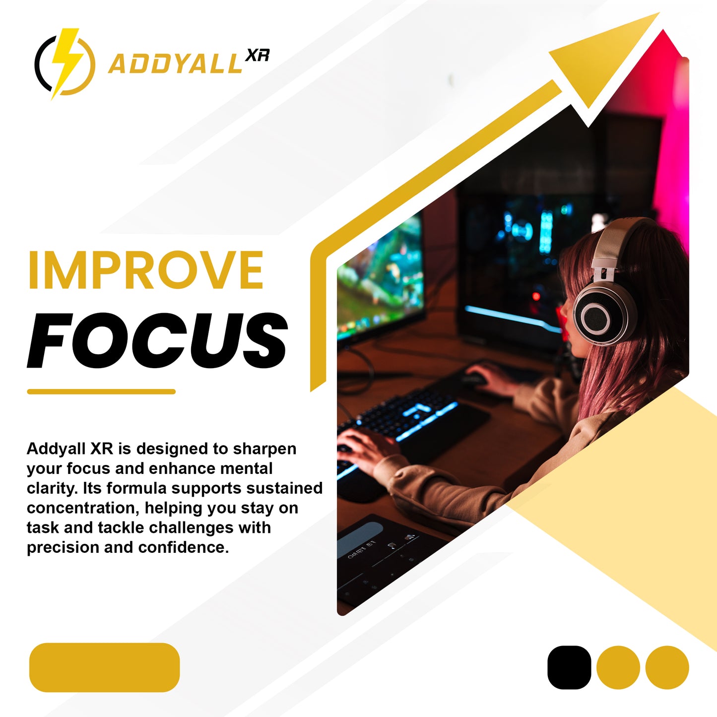 ADDYALL Mushroom Complex Adderall Alternative Focus & Energy Supplement with Vitamins for Energy Management 60-Day Supply for Healthcare Natural Fitness Dietary Edible