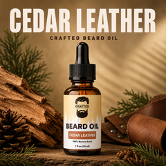 Crafted Beards Cedar Leather beard oil dropper bottle