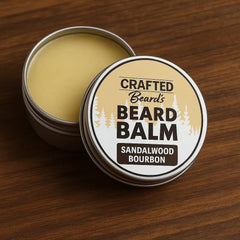 Crafted Beards Sandalwood Bourbon beard balm tin
