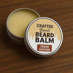 Crafted Beards Cedar Leather beard balm tin
