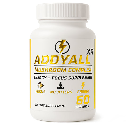 ADDYALL Mushroom Complex Adderall Alternative Focus & Energy Supplement with Vitamins for Energy Management 60-Day Supply for Healthcare Natural Fitness Dietary Edible