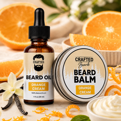Crafted Beards Orange Cream beard oil and beard balm set