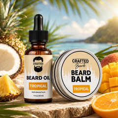 Crafted Beards Tropical beard oil and beard balm set
