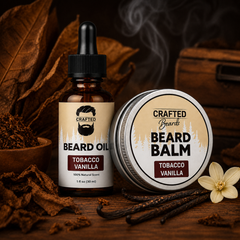 Crafted Beards Tobac Vanilla beard oil and beard balm set