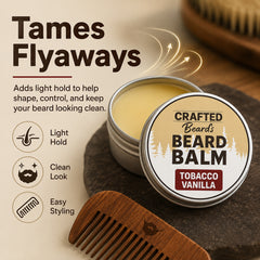 Applying Tobac Vanilla beard balm for hold and softness