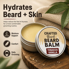 Groomed beard styled with Tobac Vanilla beard balm