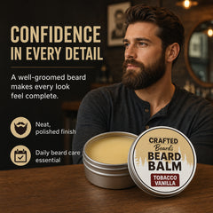 Man using Crafted Beards Tobac Vanilla beard balm