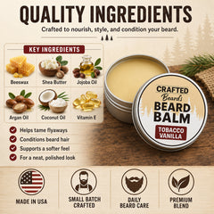 Crafted Beards Tobac Vanilla beard balm product detail