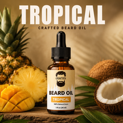 Crafted Beards Tropical beard oil dropper bottle
