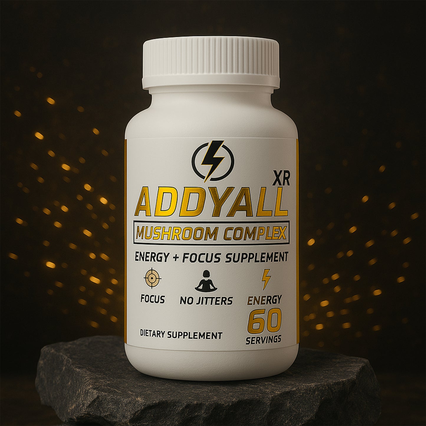 ADDYALL Mushroom Complex Adderall Alternative Focus & Energy Supplement with Vitamins for Energy Management 60-Day Supply for Healthcare Natural Fitness Dietary Edible