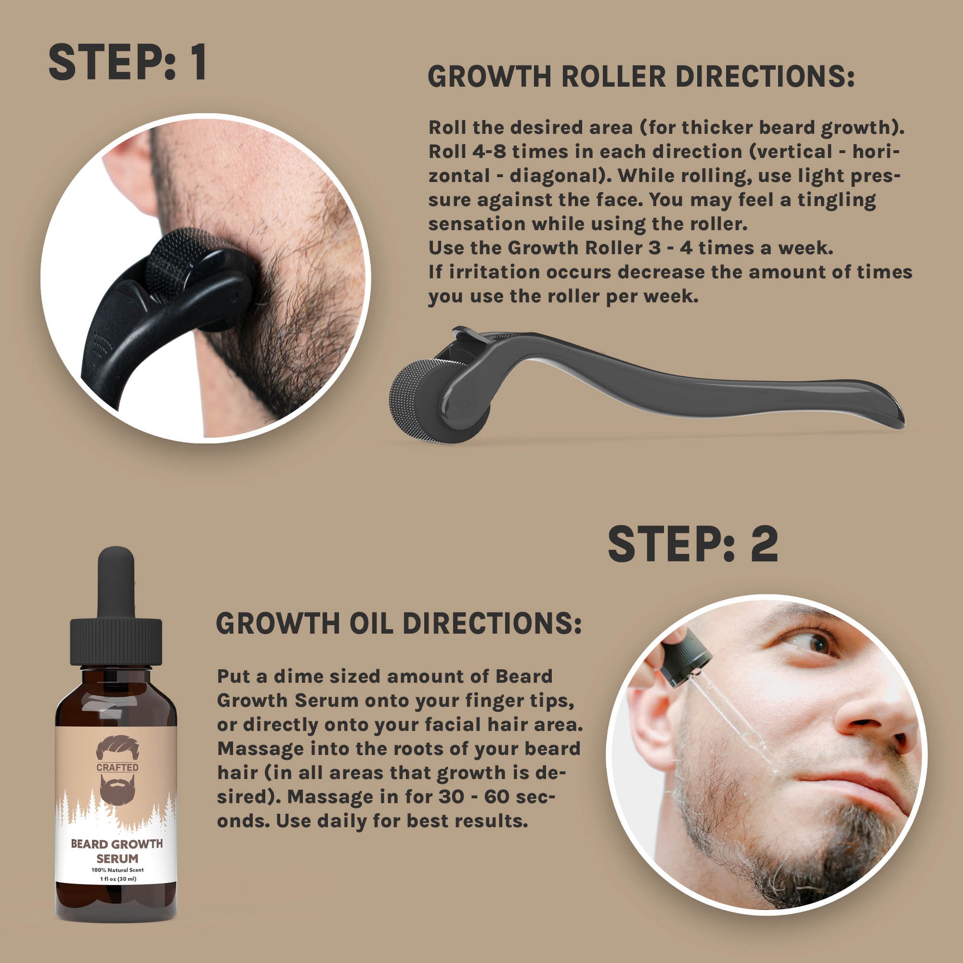 Beard Growth Kit - 1 Month - Crafted Beards